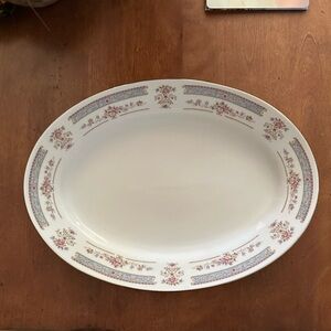14 inch Crescent Fine China JIE PAI Oval Platter Elegant Floral with gold trim